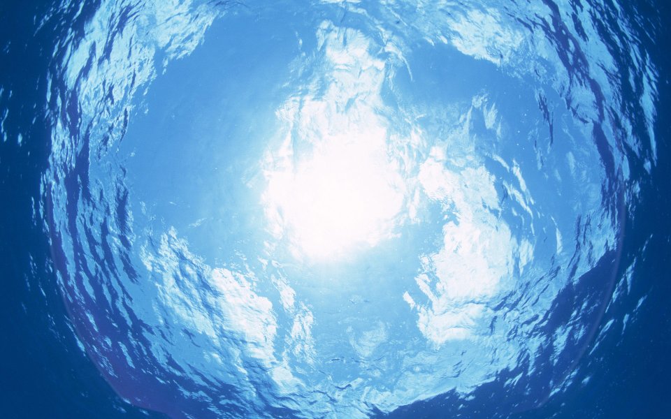 Japan Okinawa Beach Underwater View Sunlight Through Water
