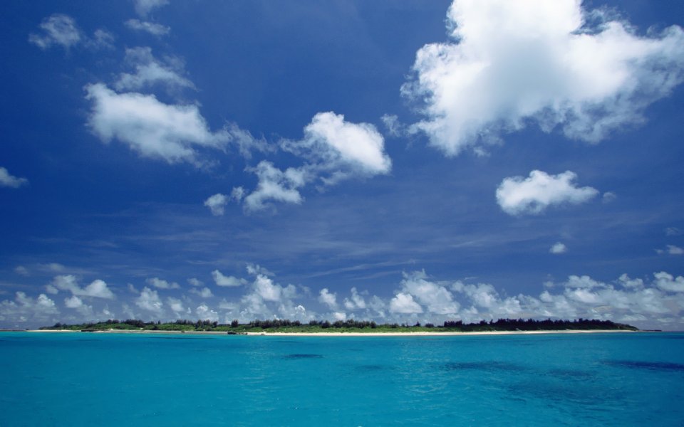 Japan Okinawa Clear Water White Sand Beach Scenery