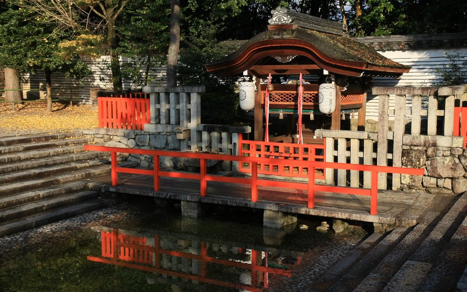 日本京都下鸭神社秋季景观