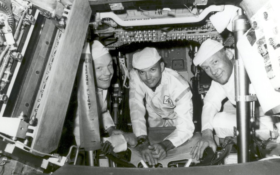 Nasa Astronauts Working Inside Spacecraft Cabin