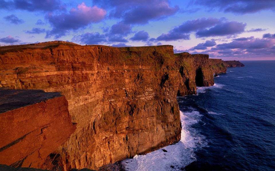 Ireland Moher Cliffs Sunset Magnificent Landscape