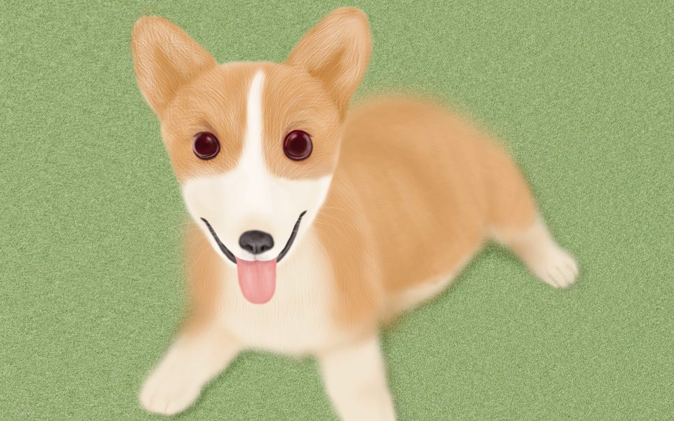 可爱柯基犬数字插画