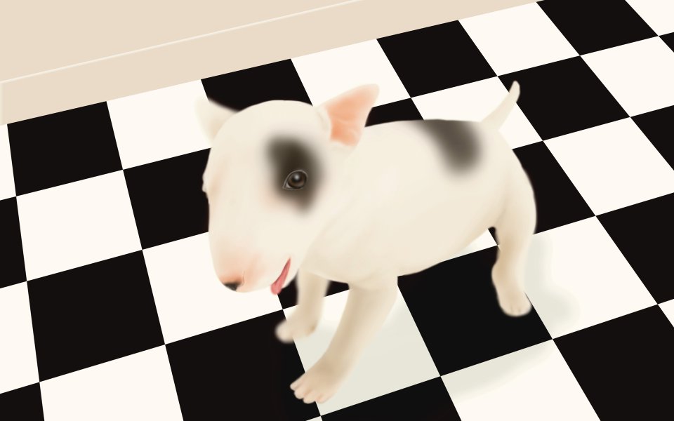 Cute Bull Terrier Puppy Illustration