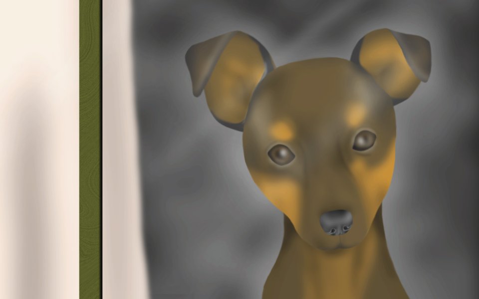 Cute Brown Dog Digital Illustration