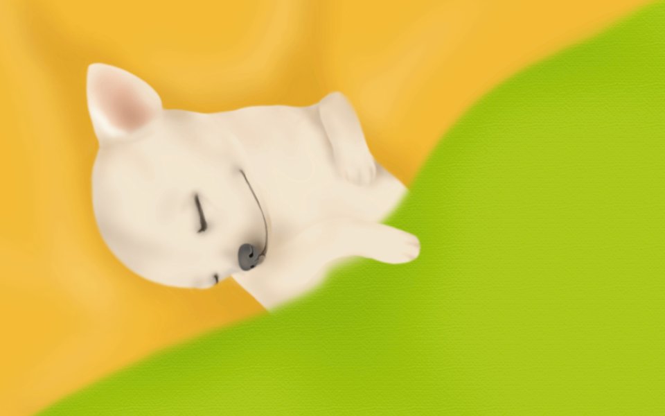 温馨治愈的睡觉小狗插画