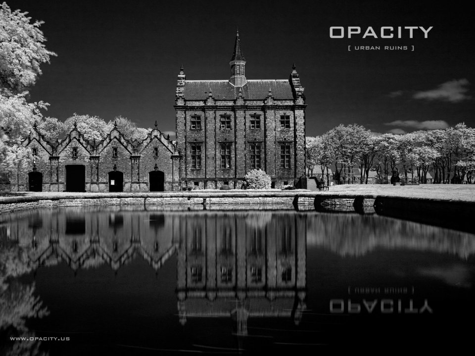 OPACITY系列古老石质建筑黑白倒影摄影