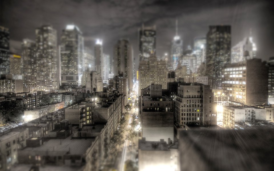 移轴摄影下的纽约城市夜景
