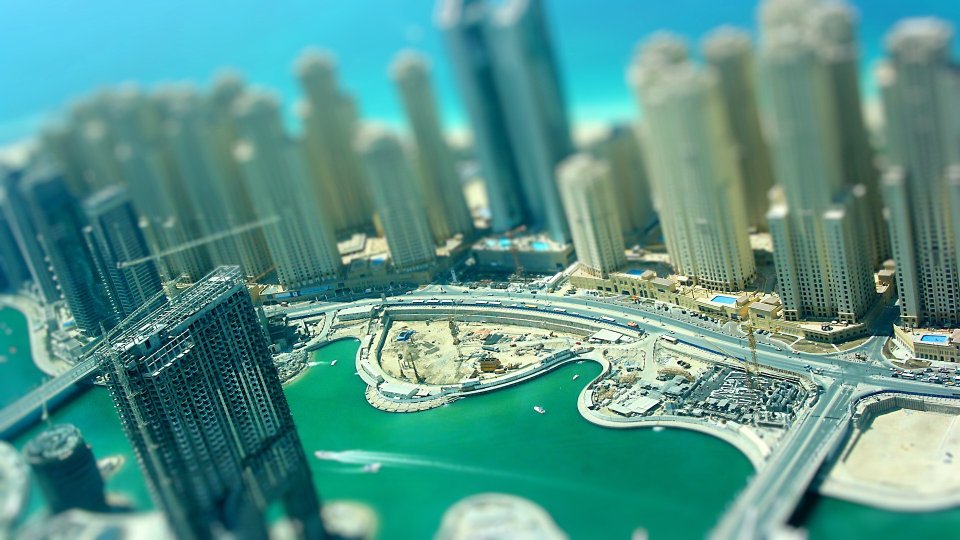 Dubai UAE Tilt Shift Cityscape
