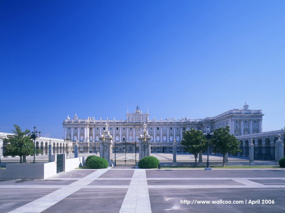 Spain Madrid Royal Palace Plaza Panorama