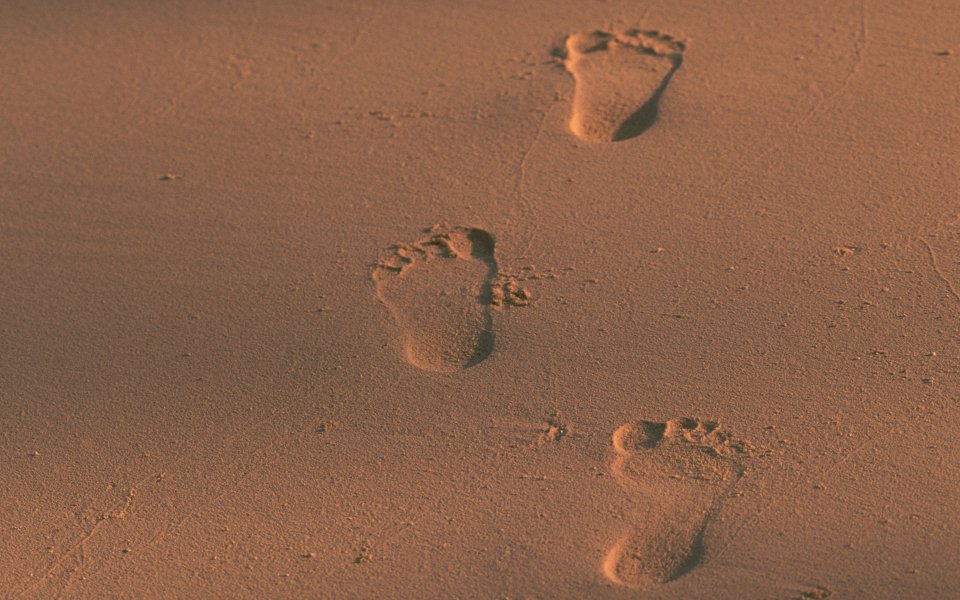 Japan Okinawa Beach Footprints
