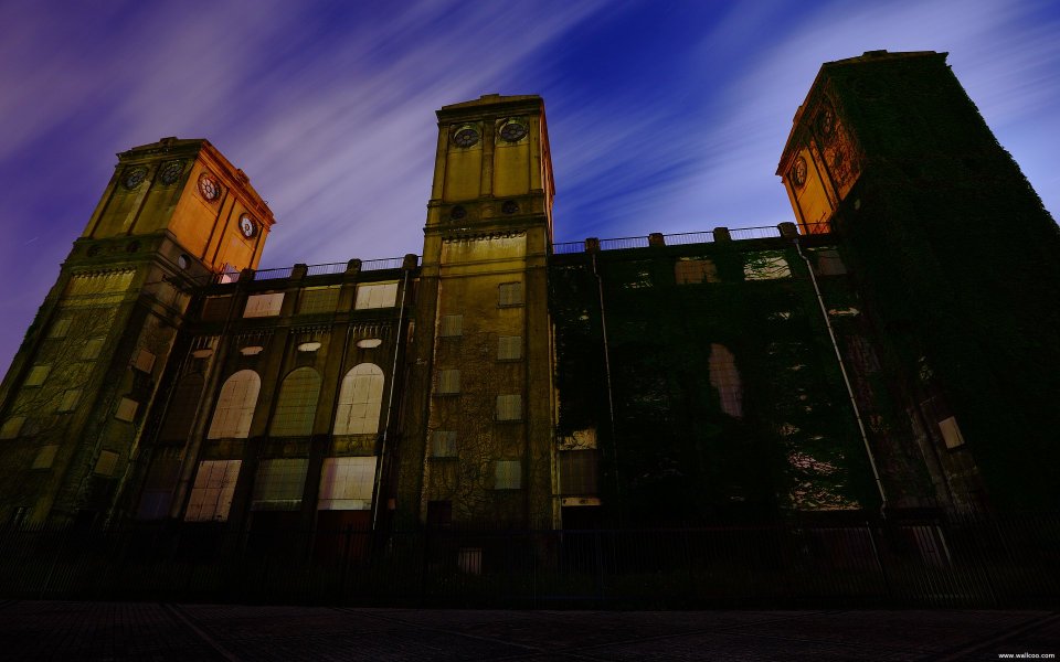 Japan Yokohama Abandoned Industrial Building Night View