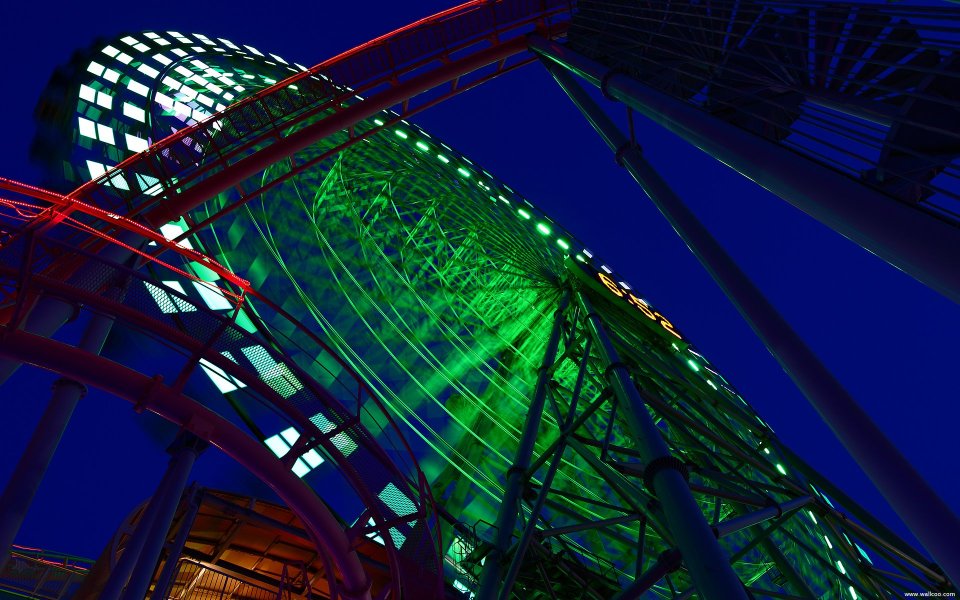 Japan Yokohama Night View Ferris Wheel