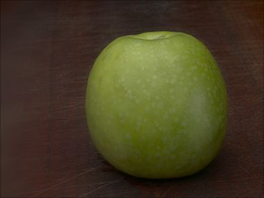 Green Apple Still Life Photography On Wooden Surface