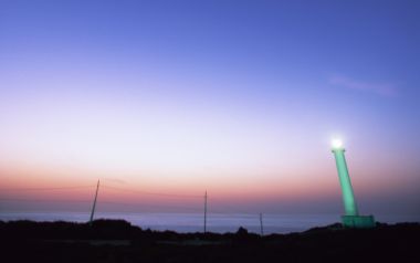 Japan Okinawa Beach Lighthouse At Dusk