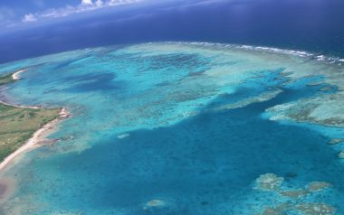Okinawa Beach Aerial View Coral Reef Scenery