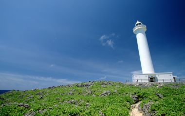 Japan Okinawa Coastal Lighthouse And Blue Sky