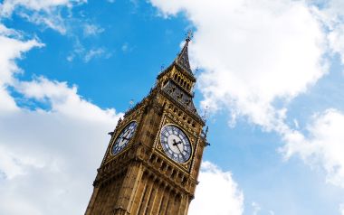 London Big Ben Blue Sky White Clouds