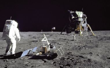 Apollo Mission Lunar Surface Astronaut And Lunar Module