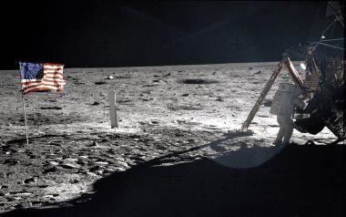 Apollo Mission Moon Landing Scene