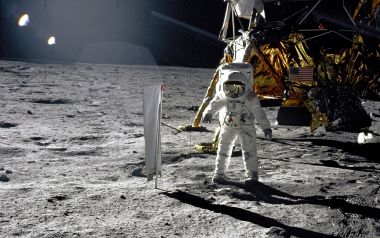 Apollo Mission Lunar Surface Astronaut And Lunar Module
