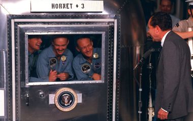 Apollo Mission Astronauts And President Nixon Historical Moment