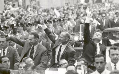American Astronauts Celebration Parade Black And White Historical Photo