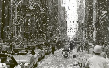 New York Street Celebration Parade Scene