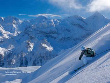 瑞士米伦伯尔尼高地滑雪场景