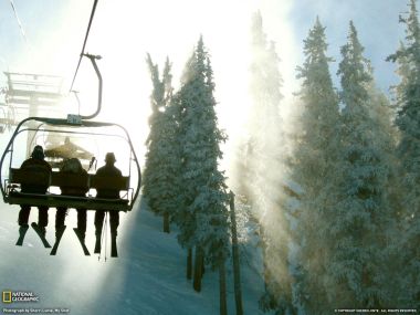 Ski Lift Snow Scene New Mexico