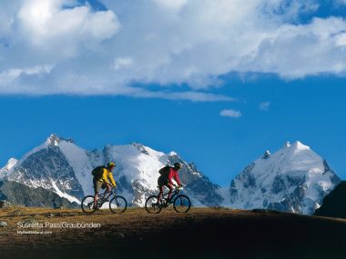 Mountain Biking At Suvretta Pass Graubunden Switzerland