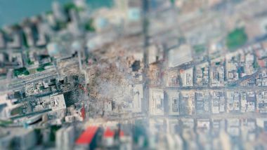 Tilt Shift City Landscape Wallpaper