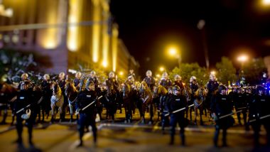 Tilt Shift Nighttime Police Formation