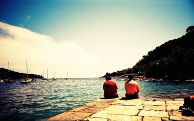 法国Villefranche-Sur-Mer码头LOMO风格海景