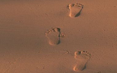 Japan Okinawa Beach Footprints