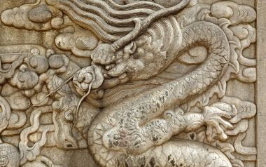 Chinese Traditional Stone Dragon Carving Art