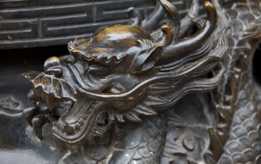 Traditional Chinese Dragon Sculpture Detail