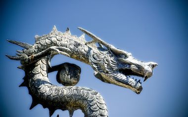 Chinese Dragon Year Theme Metal Dragon Statue