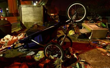 City Night Trash Heap Baby Stroller Bicycle