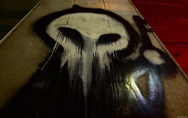 Dark Skull Graffiti Street Art