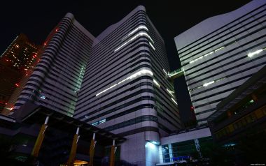 日本横滨夜景 摩天大楼都市建筑