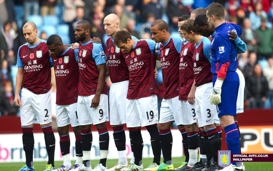 Aston Villa FC Premier League Pre Match Silence Group Photo