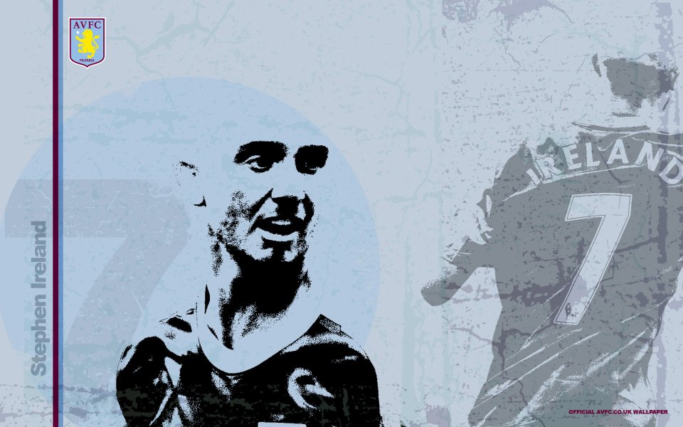 Stephen Ireland Aston Villa Official Retro Wallpaper