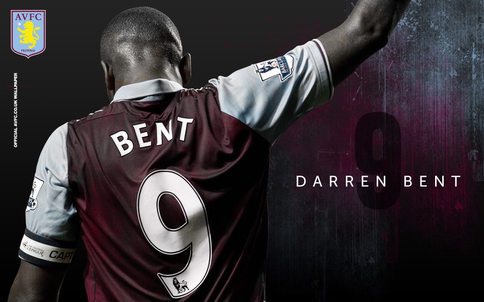阿斯顿维拉球员Darren Bent 9号球衣官方壁纸