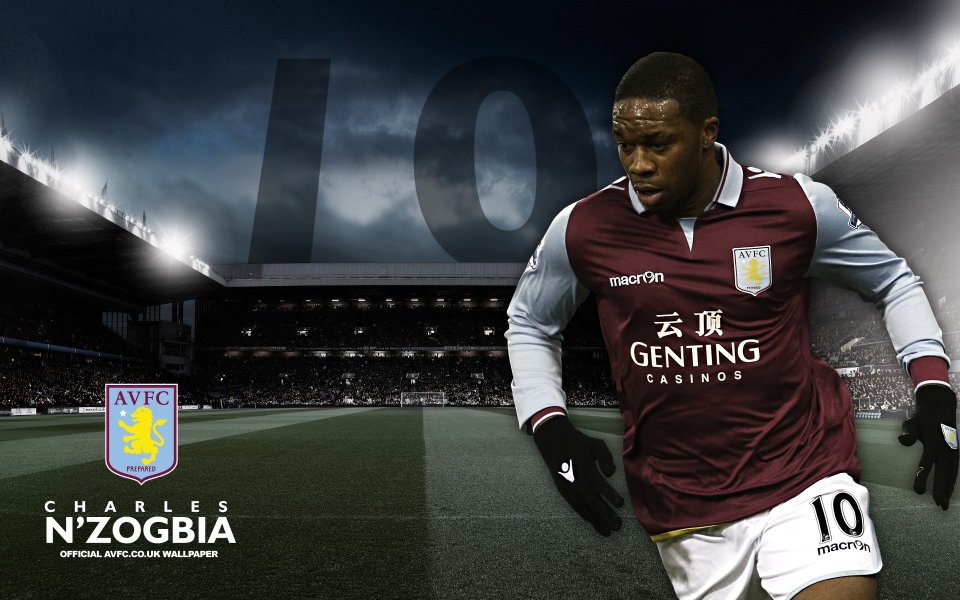 Aston Villa Charles N Zogbia 10 Jersey Official Wallpaper