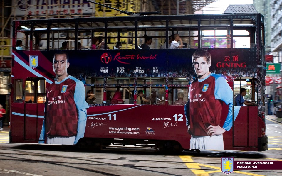 Hong Kong Double Decker Tram Avfc Genting Ad Street View