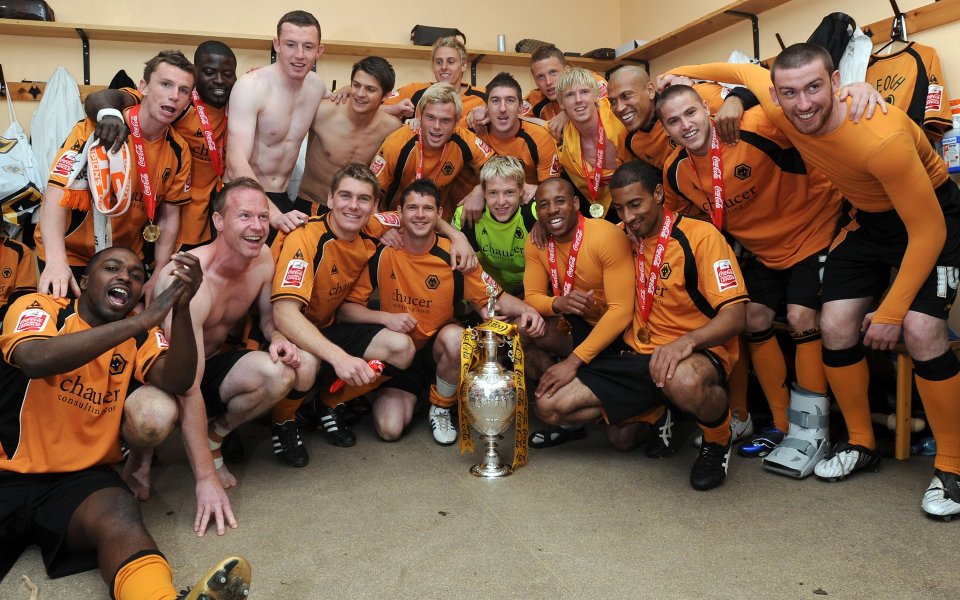 Wolverhampton Wanderers Championship Locker Room Celebration