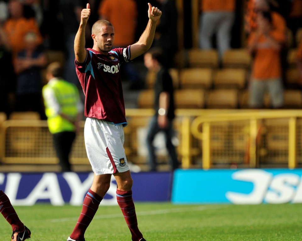 West Ham United Player Thumbs Up To Fans At Premier League Match