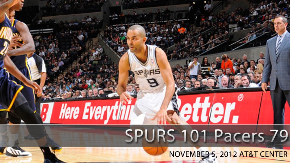 Spurs 101 Pacers 79 Game Scene Nov 5 2012