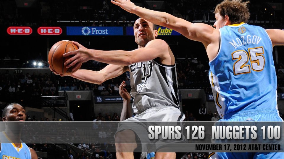 Nba San Antonio Spurs Vs Denver Nuggets Game Moment Nov 17 2012