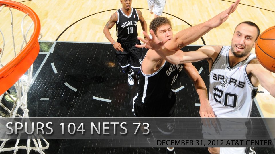 圣安东尼奥马刺104-73击败布鲁克林篮网比赛瞬间